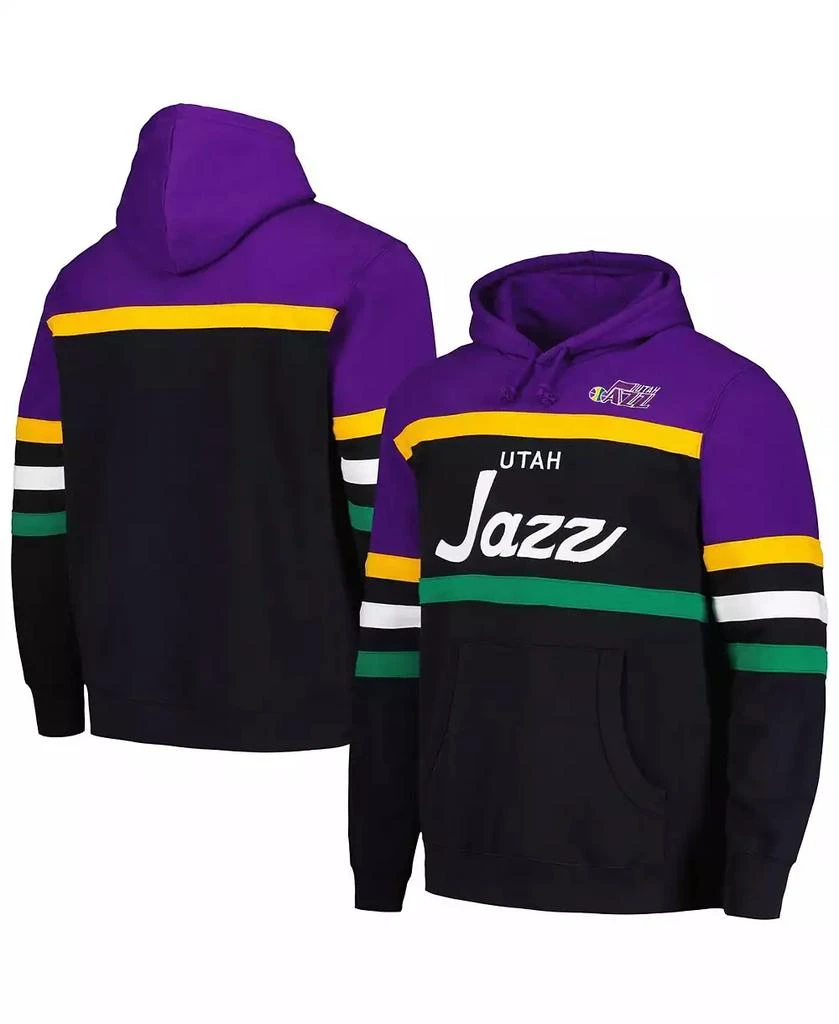 Mitchell & Ness Men's Black/Purple Utah Jazz Head Coach Pullover Hoodie 1