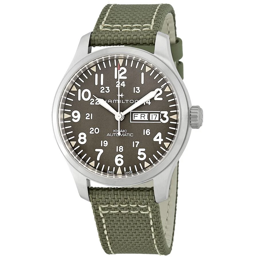 Hamilton Open Box - Hamilton Khaki Field Automatic Grey Dial Men's Watch H70535081 1