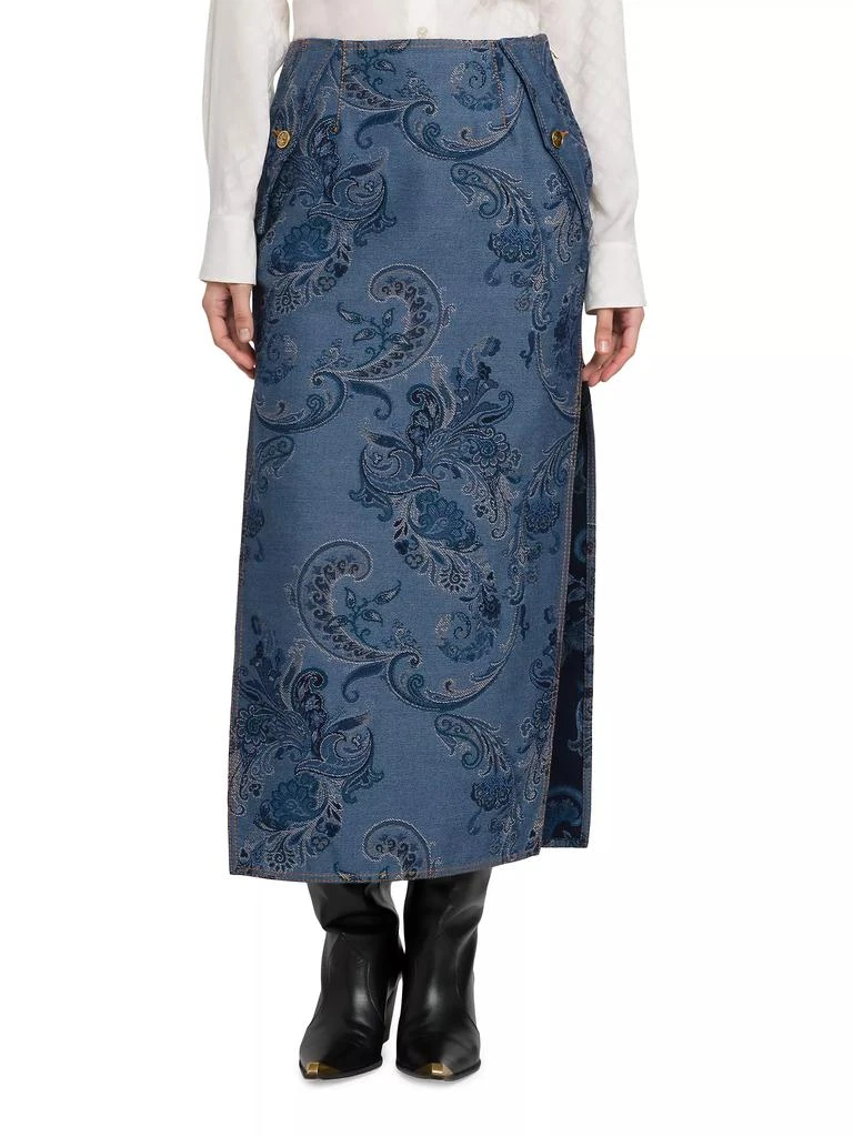 Etro Paisley Denim Midi-Skirt 3