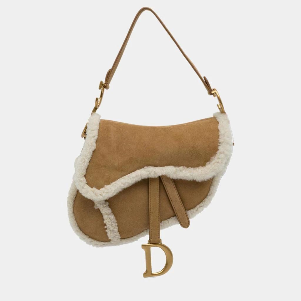 Dior Dior Brown Shearling Saddle Bag 1