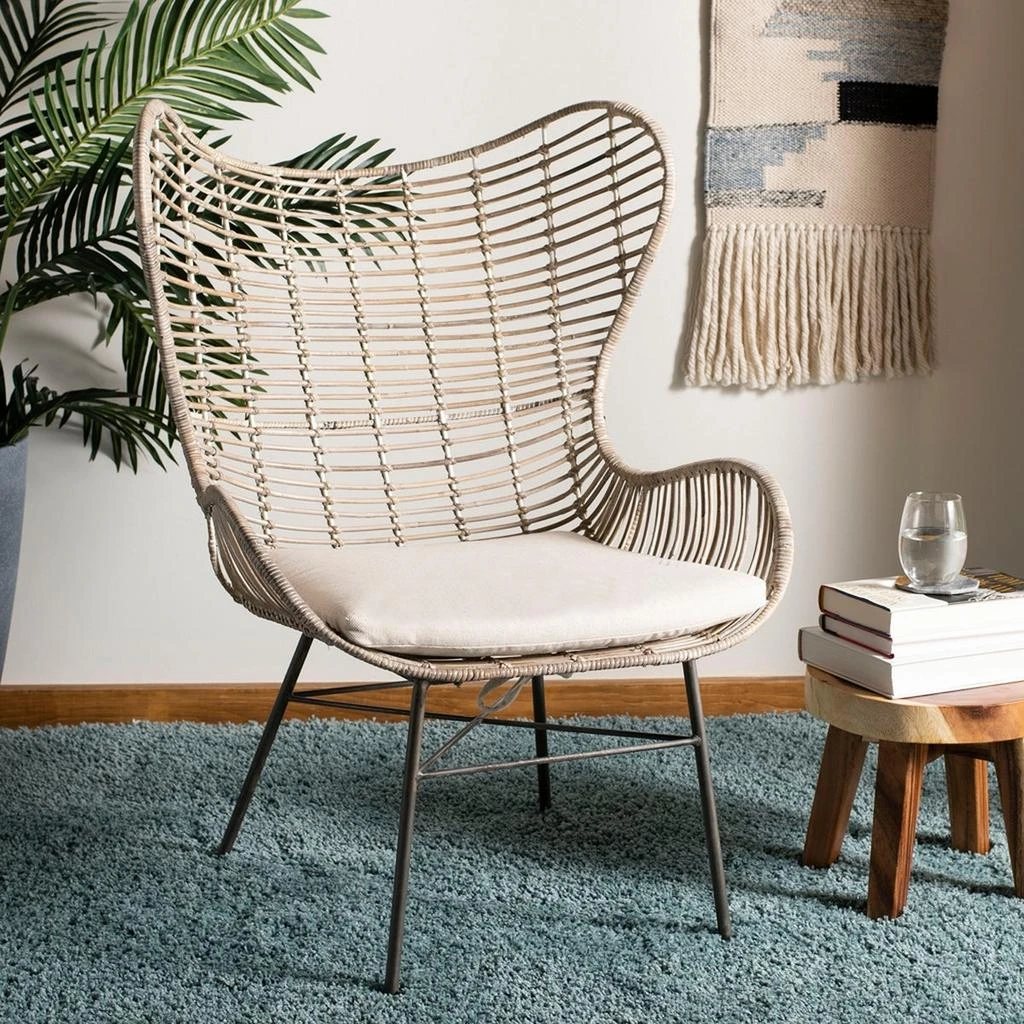 Safavieh Malia Rattan Wingback Armchair 1