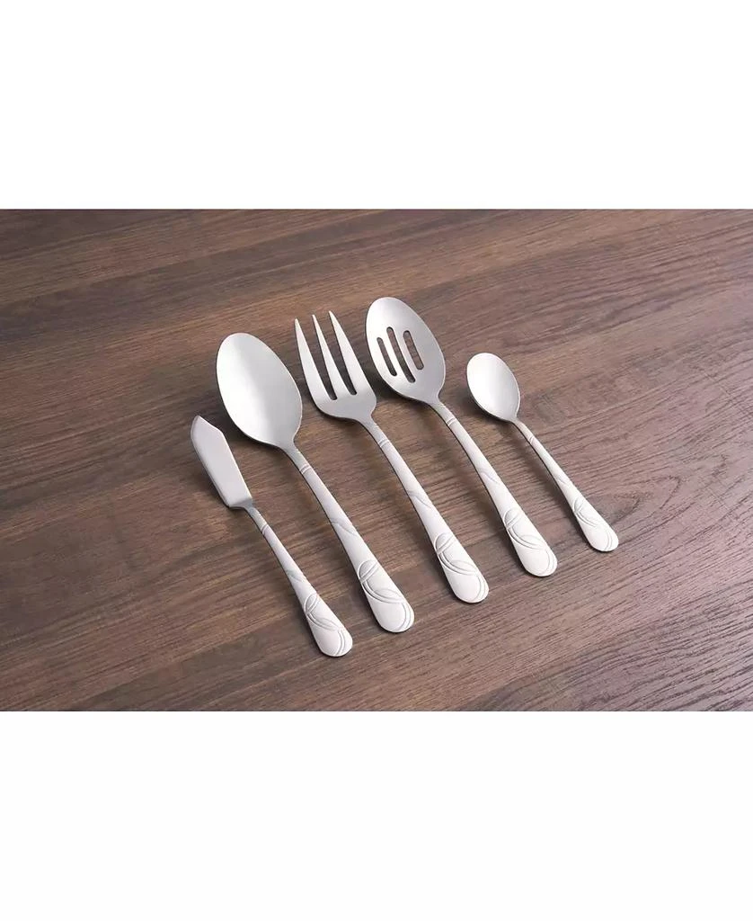 Cambridge Silversmiths Felicity Sand 45-Piece Stainless Steel Flatware Set, Service For 8 4