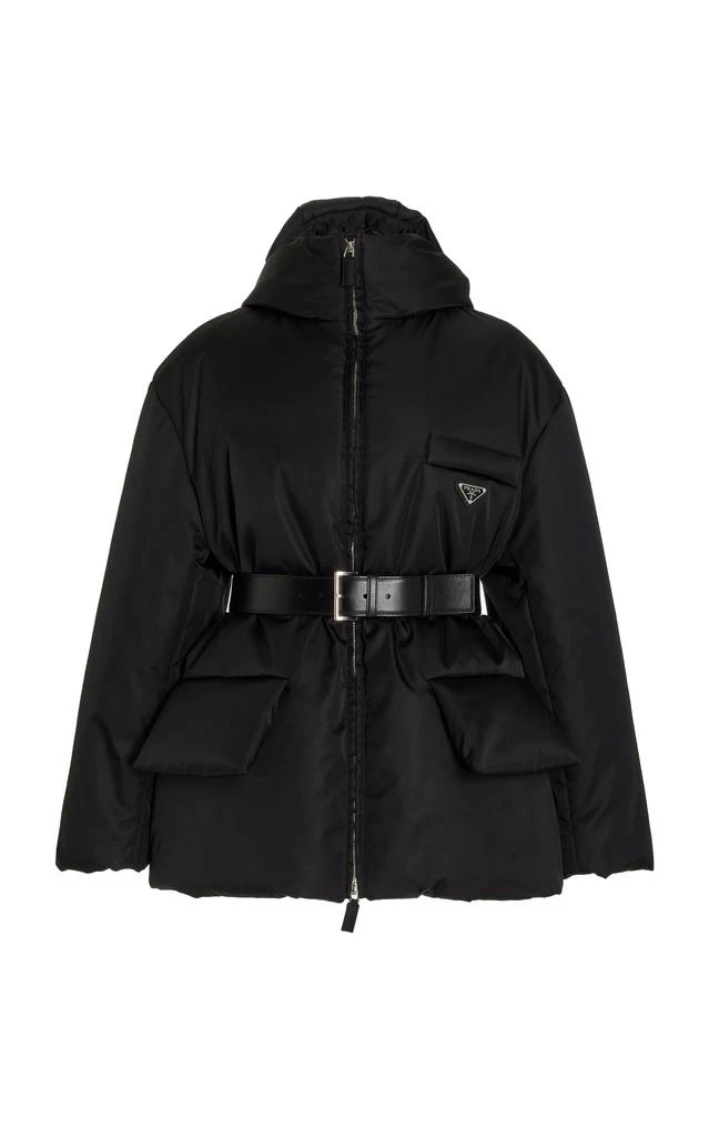 Prada Prada - Belted Re-Nylon Down Jacket - Black - IT 44 - Moda Operandi 1