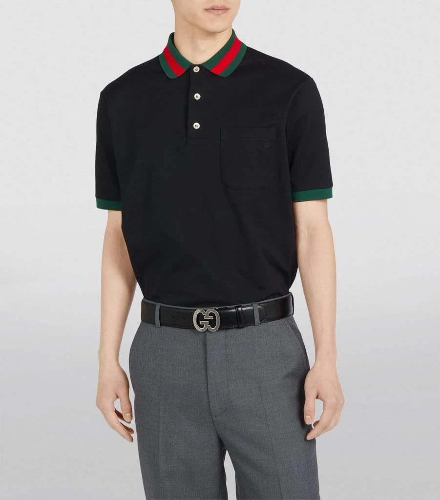 Gucci Cotton Collar-Detail Polo Shirt 4