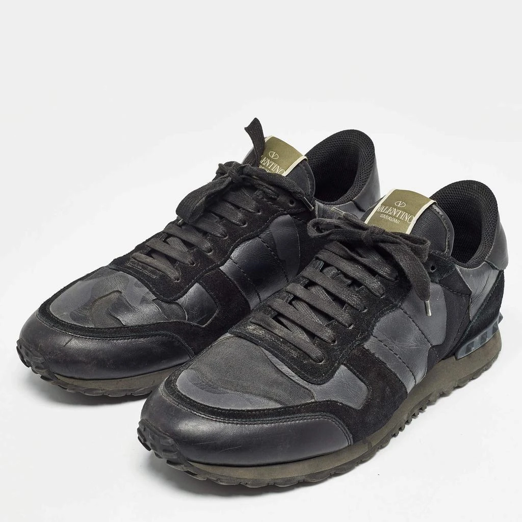 Valentino Valentino Black Suede and Leather Rockrunner Sneakers Size 45 2