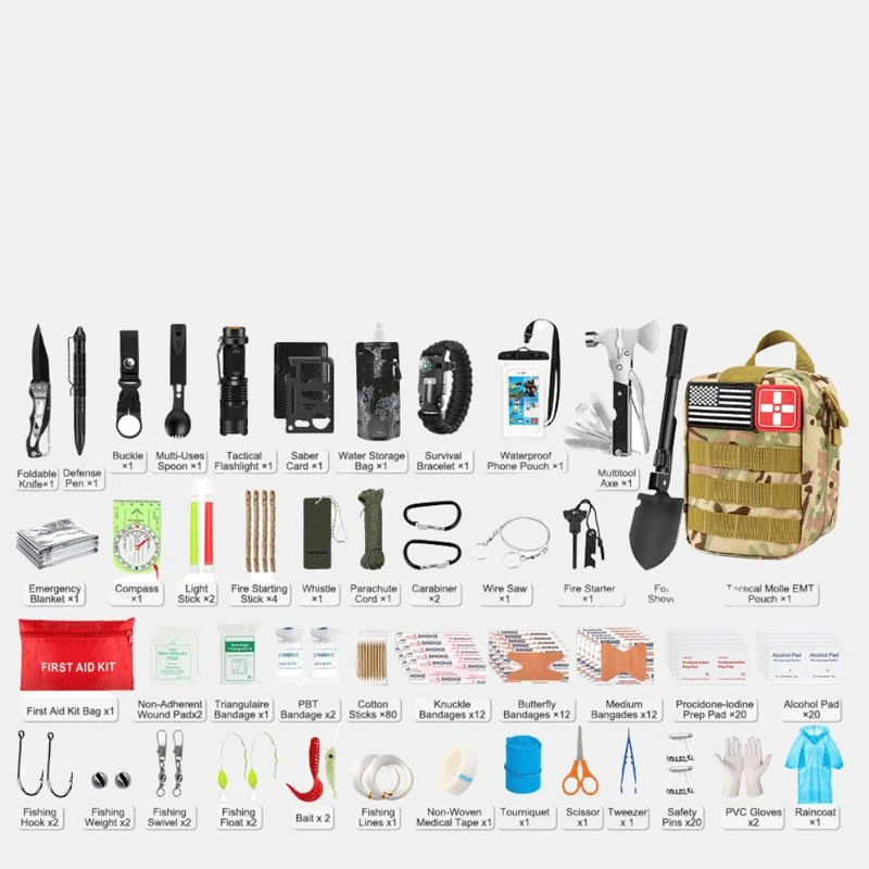 Vigor Professional Survival 235 Pcs Gear First Aid Tool Gift For Men Camping Outdoor Adventure Boat Hunting Hiking & Earthquake 1