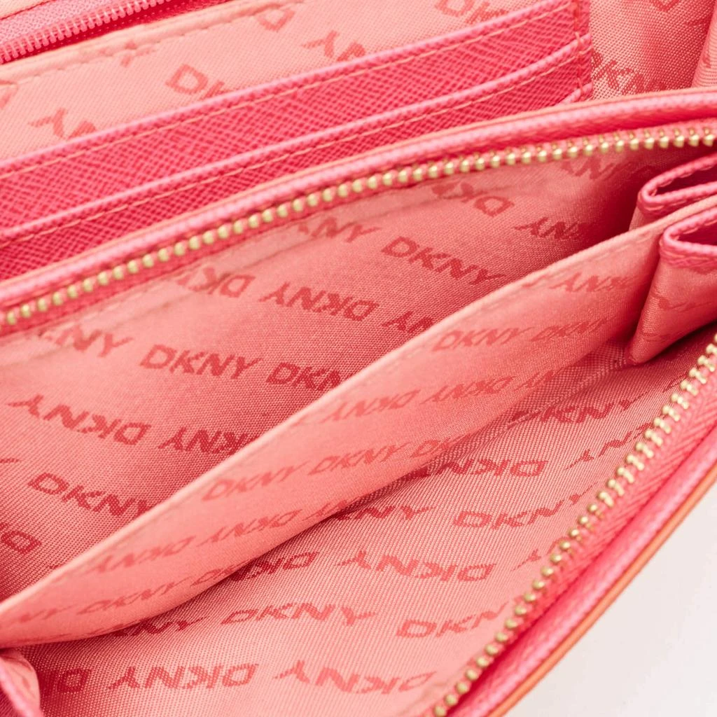 DKNY Dkny Orang/Pink Leather French Flap Wallet 5
