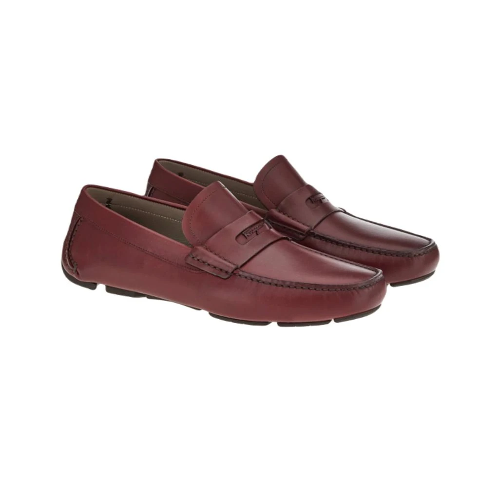 Salvatore Ferragamo Ferragamo Newton Men's Driving Loafers Red 1