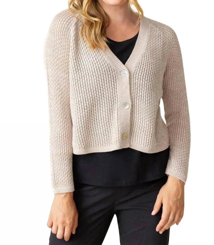 habitat Coastal Crochet Cardigan In Oatmeal