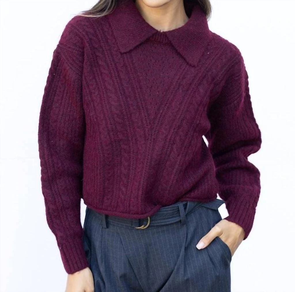 525 America Alicia Sweater In Oxblood 1