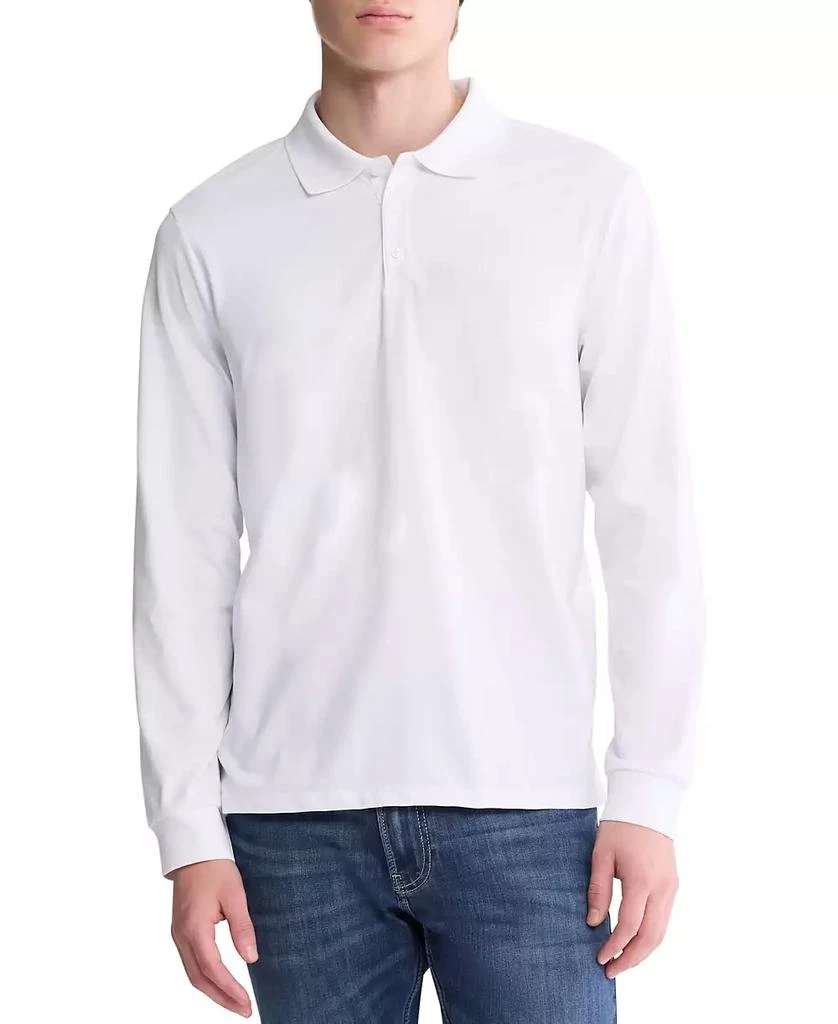 Calvin Klein Men's Smooth Cotton Long-Sleeve Polo Shirt 1