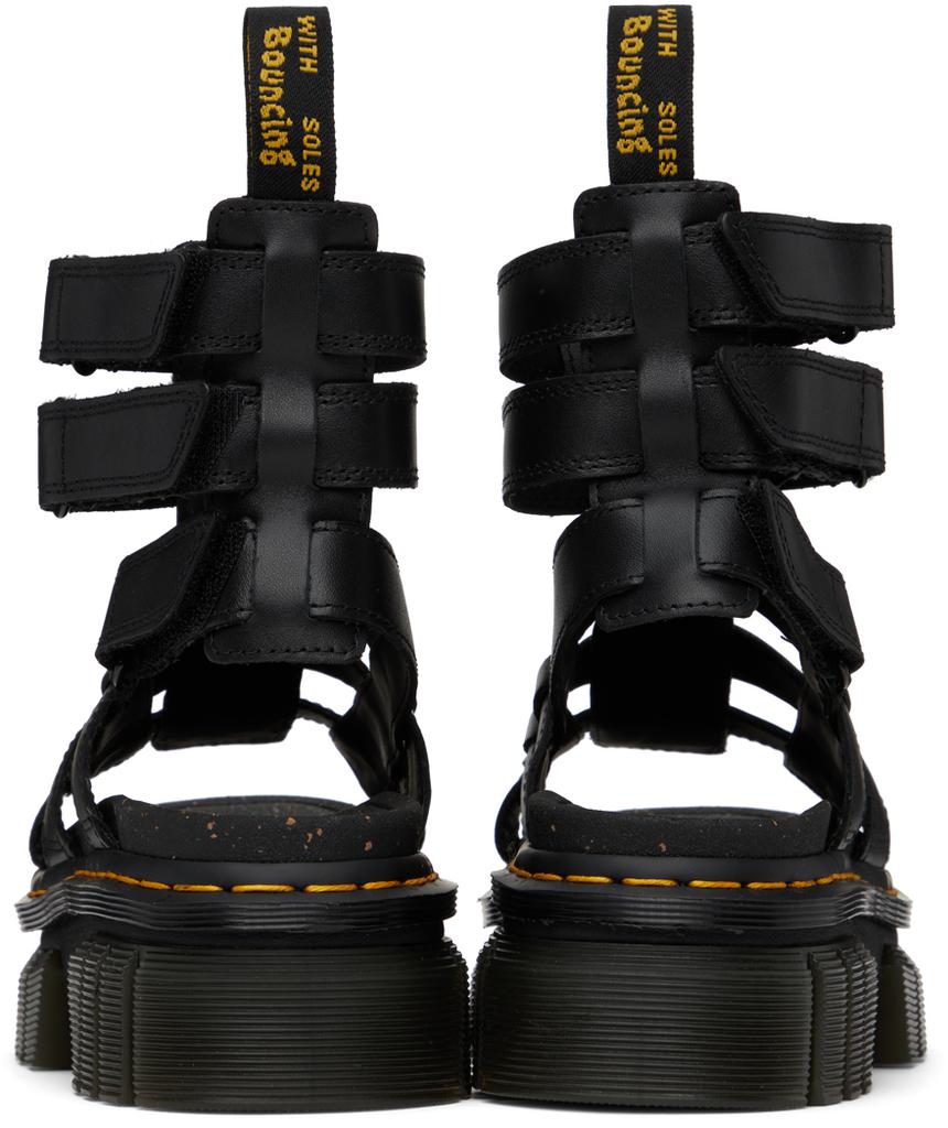 Dr. Martens Black Ricki Leather Platform Gladiator Sandals