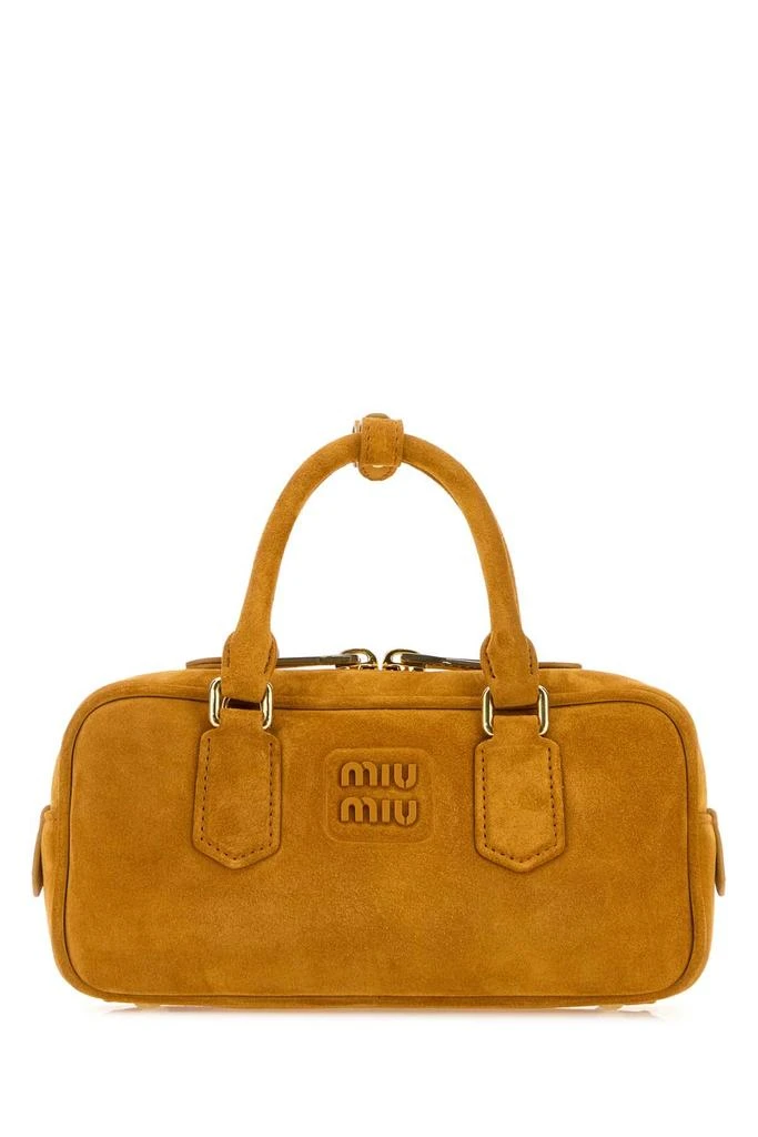 Miu Miu Mustard Suede Arcadie Handbag 1
