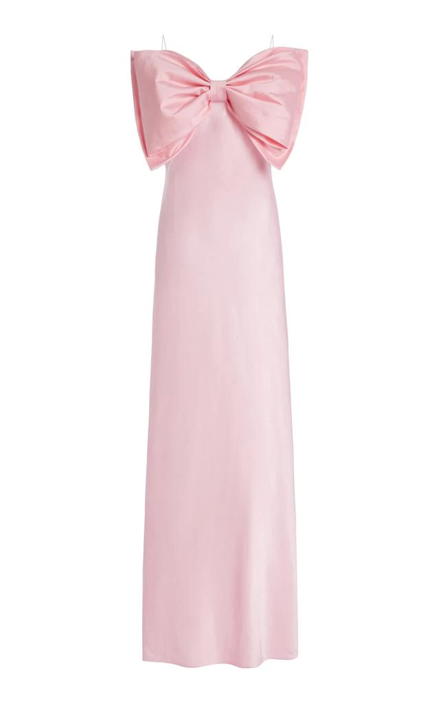 Anna October Anna October - Exclusive Bow-Detailed Satin Maxi Slip Dress - Pink - L - Moda Operandi 1