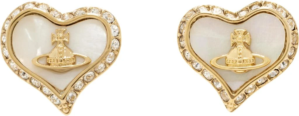 Vivienne Westwood Gold & White Petra Earrings 1