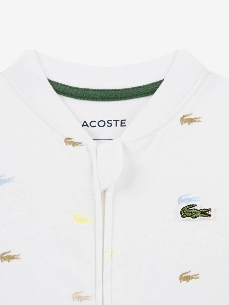 Lacoste Lacoste Baby Boys Footed Croco Print Coverall in White 3
