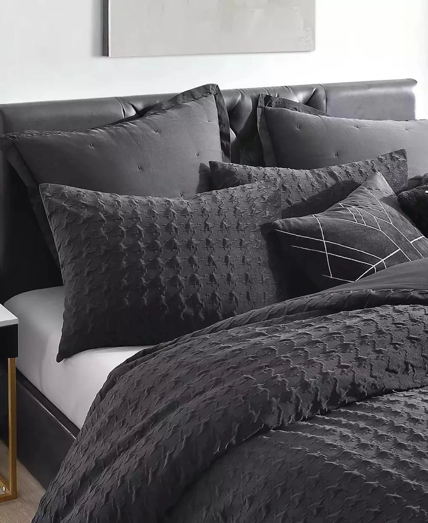 Karl Lagerfeld Paris Velvet Houndstooth 3 Piece Duvet Cover Set 2