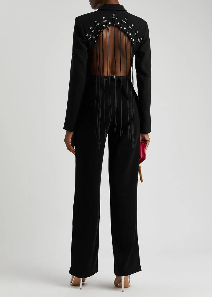 Nafsika Skourti Intricate embellished open-back fringed blazer 4