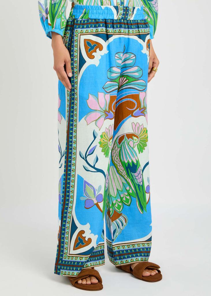LUG VON SIGA Madison printed wide-leg linen trousers