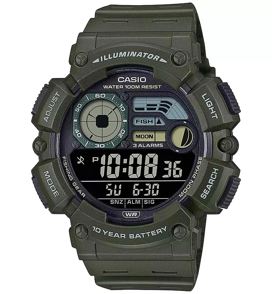 Casio Men's Digital Green Resin Strap Watch 50mm 1