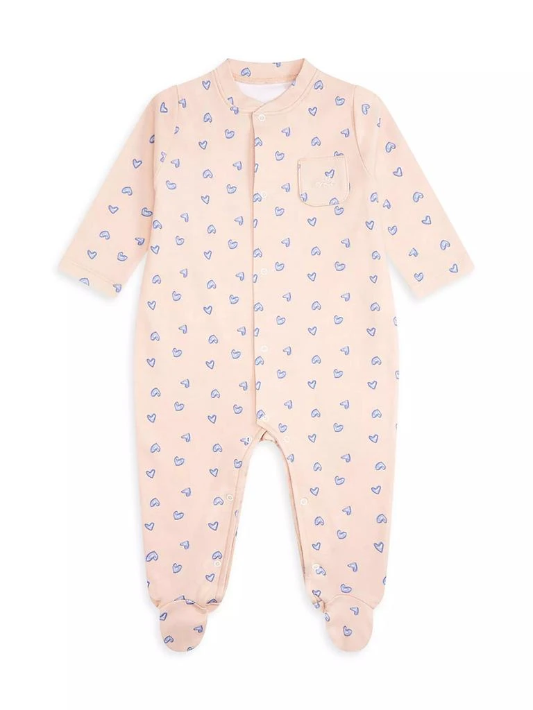 Marie Chantal Baby Girl's Love Heart Cotton Footie 1