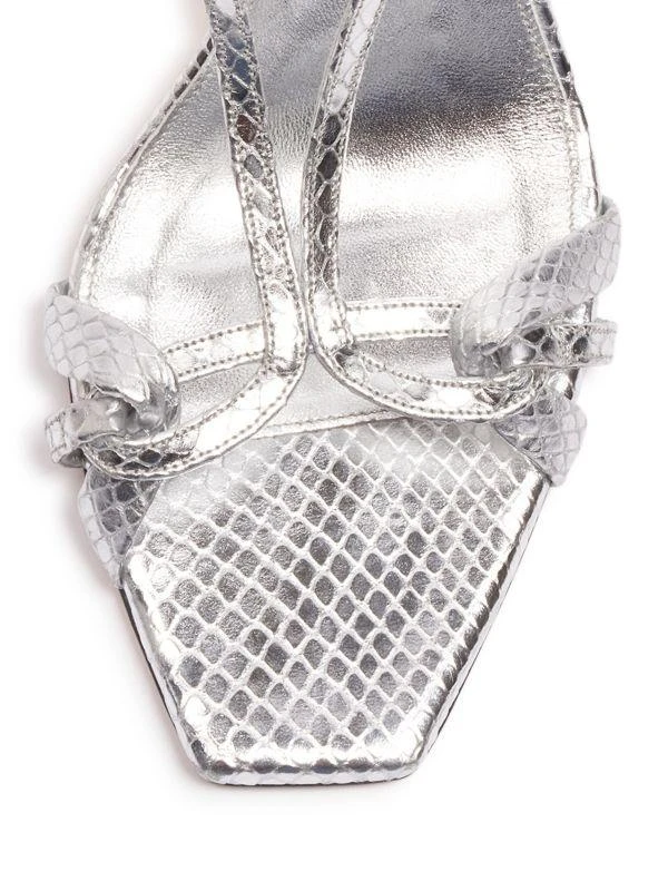 Chloé Nour Crocodile-Embossed Metallic Leather Sandals 6