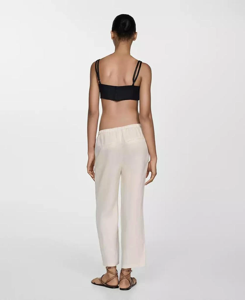 Mango Women's 100% Linen Jogger Trousers 2