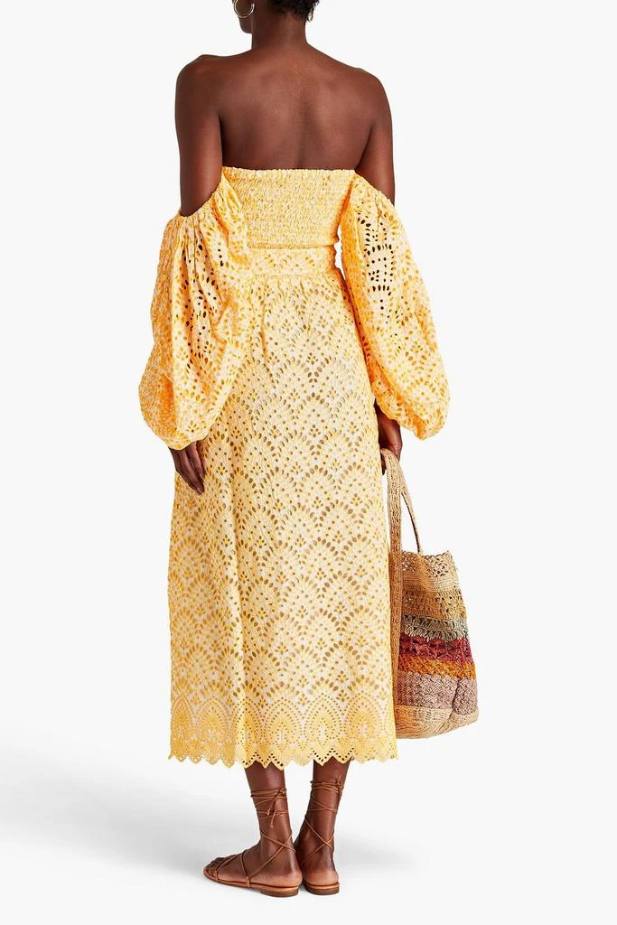 SUNDRESS Lia off-the-shoulder broderie anglaise cotton midi dress 3