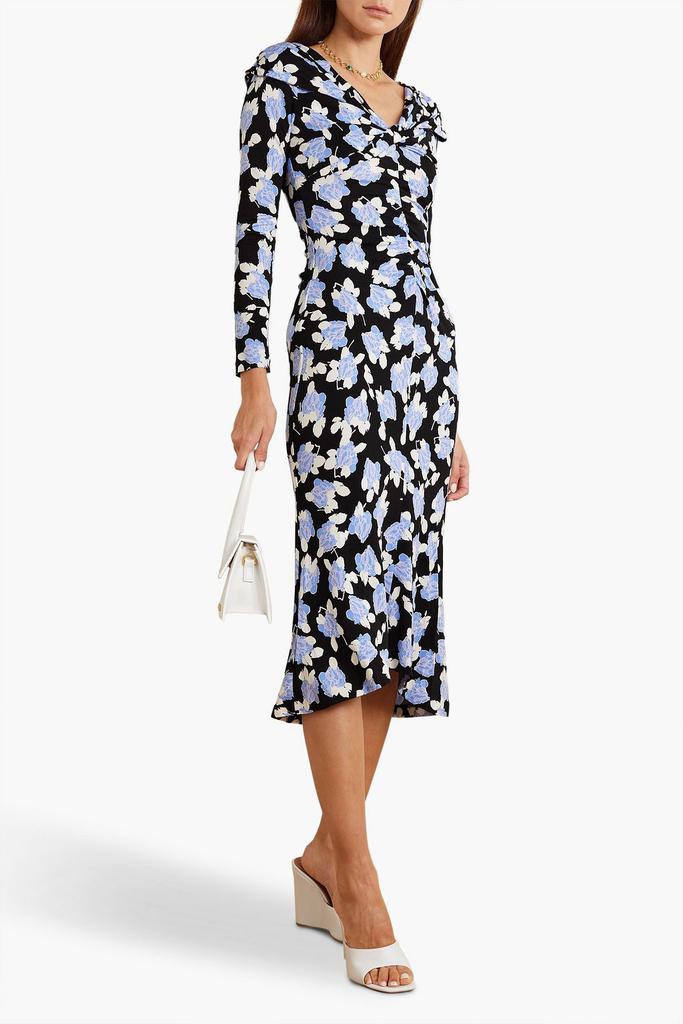 Diane von Furstenberg Sylviana ruched floral-print stretch-jersey midi dress