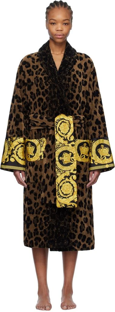 Versace Brown & Black Wild Barocco Bathrobe 1