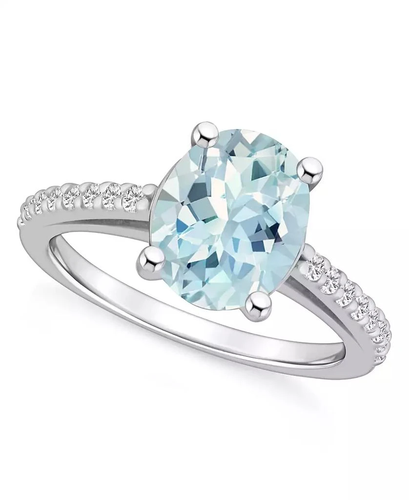 Macy's Aquamarine (2-1/2 ct. t.w.) and Diamond (1/4 ct. t.w.) Ring in 14K White Gold 1