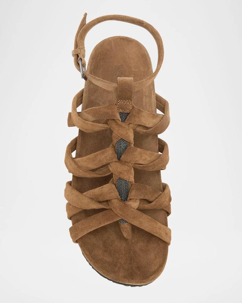 Brunello Cucinelli Suede Monili Gladiator Sandals 5