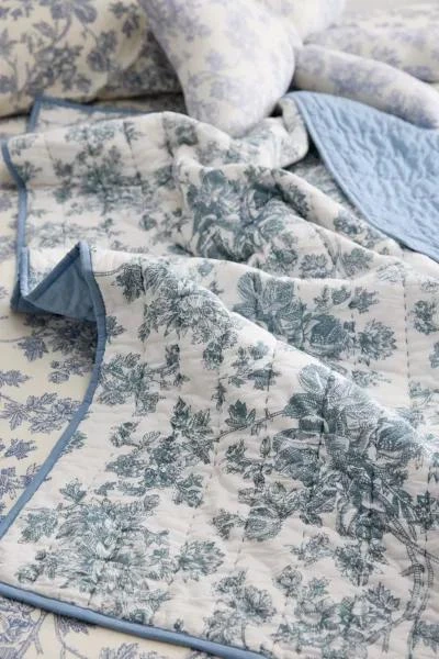 Urban Outfitters Jasmine Cotton Seed Stitch Quilted Throw Blanket 3
