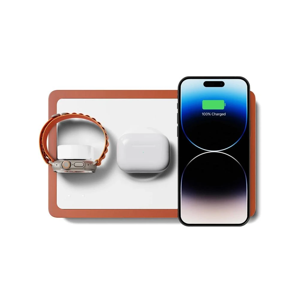NYTSTND TRIO White - 3-in-1 MagSafe Oak Wireless Charger with Apple Watch Support 3