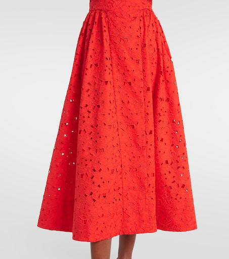 REBECCA VALLANCE Blaire cotton guipure lace midi dress REBECCA VALLANCE Blaire cotton guipure lace midi dress