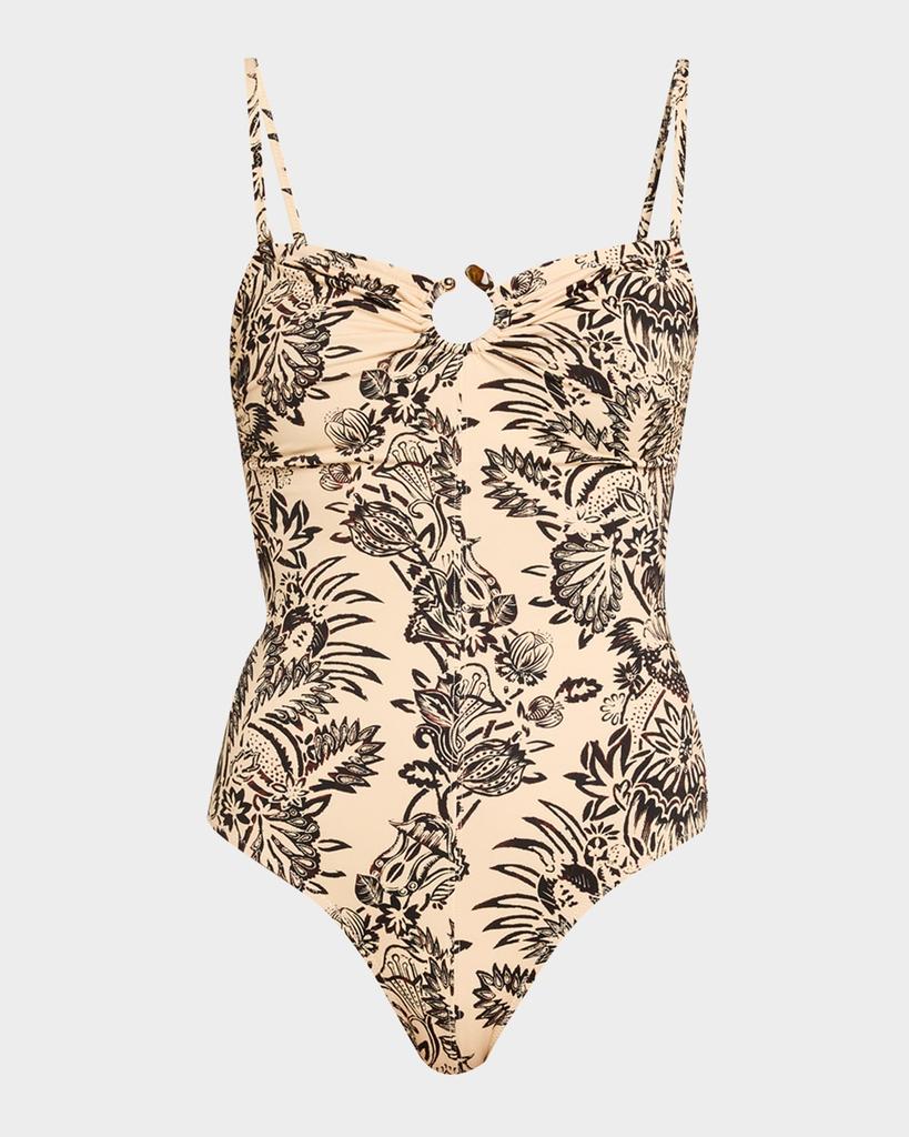 Ulla Johnson Hydra Staples Bandeau One-Piece Swimsuit