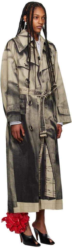 Jean Paul Gaultier Beige & Black 'The Trompe-lœil' Trench Coat 2