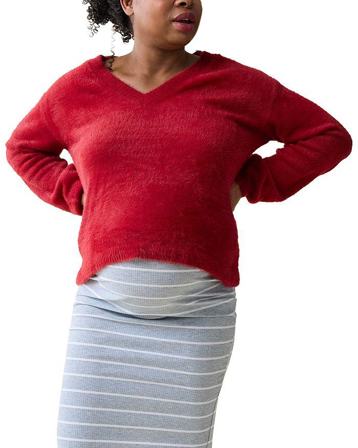 Ingrid & Isabel Fluffy V-Neck Maternity Sweater