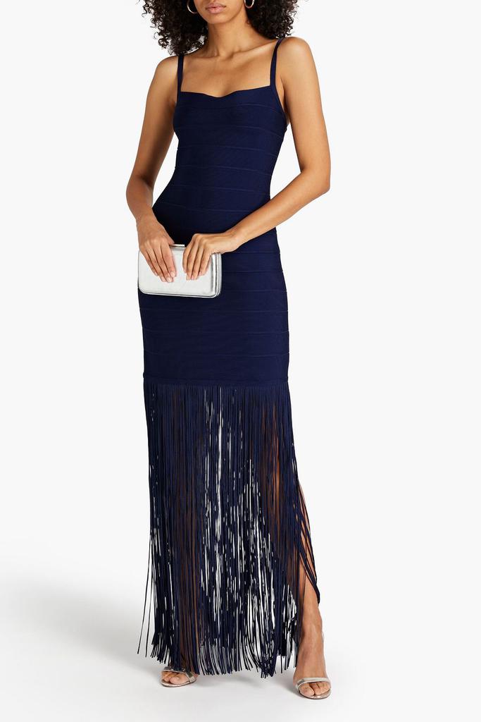 Herve Leger Fringed bandage gown