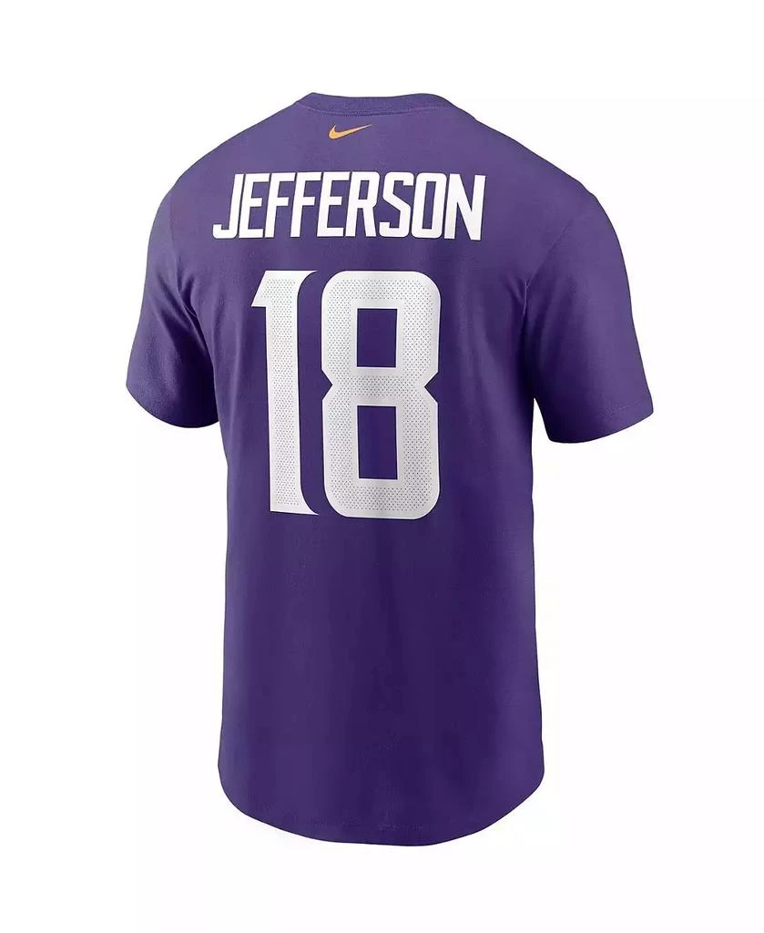 NIKE Men's Justin Jefferson Purple Minnesota Vikings Name and Number T-shirt 6