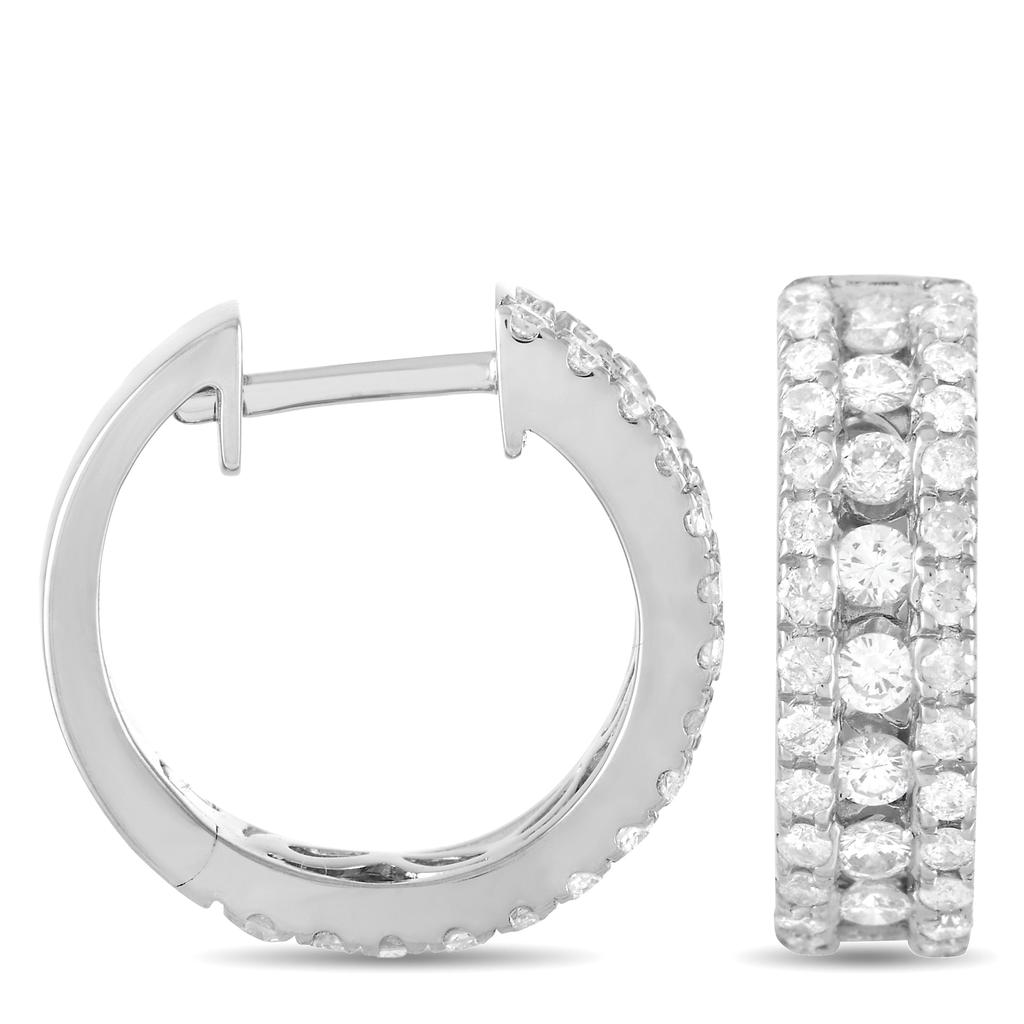 Non Branded 14K Rose Gold 1.0ct Diamond Hoop Earrings