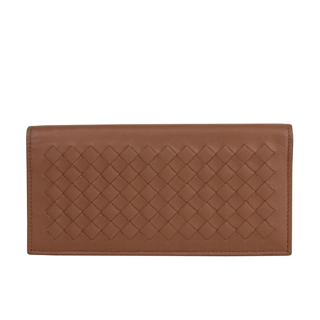 Bottega Veneta Men
s Woven Leather Long Bifold Wallet
