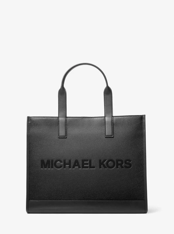 Michael Kors Cooper Logo Embossed Pebbled Leather Tote Bag 1