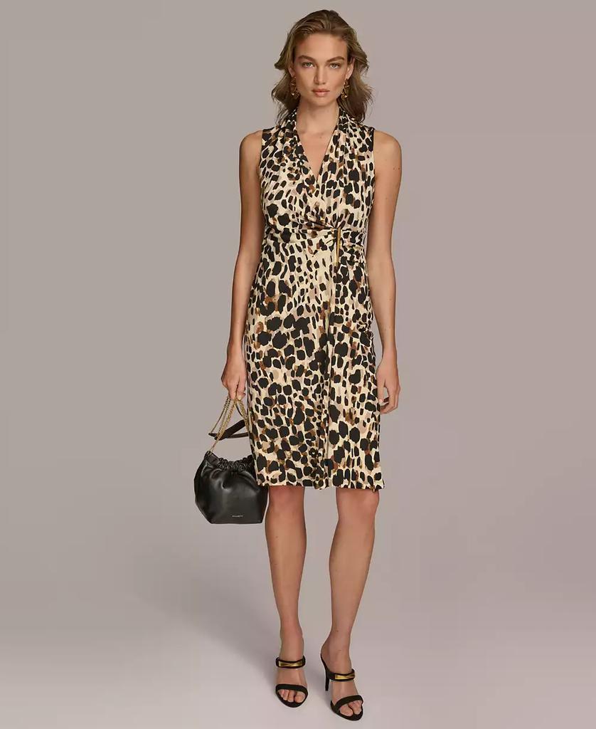 Donna Karan Women's Missy Cowl Neck Belted Sheath Dress