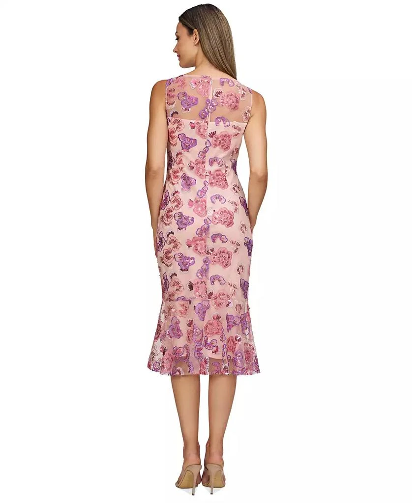 JS Collections Women's Embellished-Floral V-Neck Sleeveless Dress 4