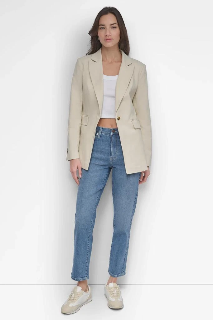 DKNY SINGLE BUTTON BLAZER WITH CUT AWAY HEM 7