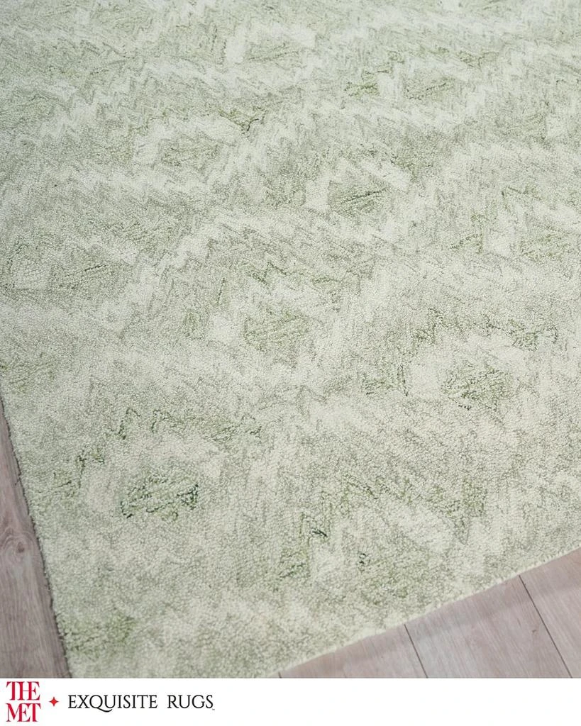 Exquisite Rugs Bargello Hand-Tufted Light Green Rug, 8' x 10' 6