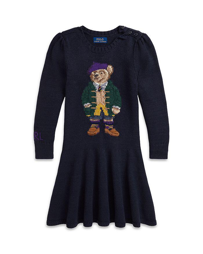 Ralph Lauren Girls' Polo Bear Sweater Dress - Little Kid, Big Kid