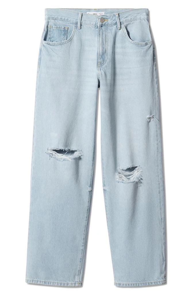 Mango Ripped Knee Rigid Wide Leg Jeans 3