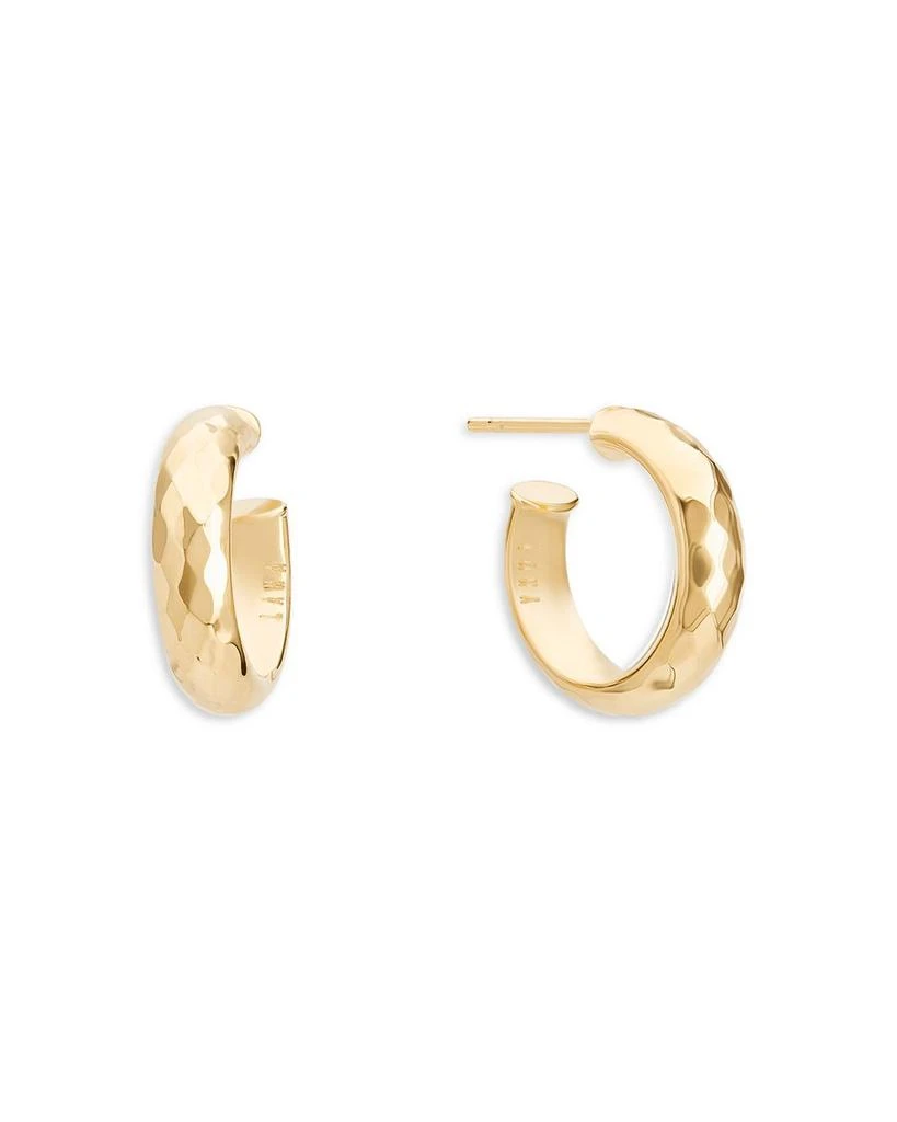 LANA Jewelry 14K Yellow Gold Faceted Disco Small Hoop Earrings 1